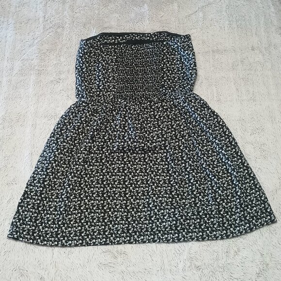 Mudd Women's Floral Flare Strapless Dress Size Small Black and White - Picture 2 of 5